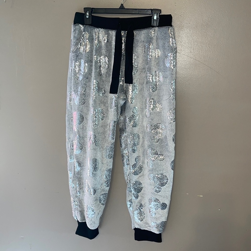 Disney - Fleeced, Grey & Silver Sequin Sweatpants